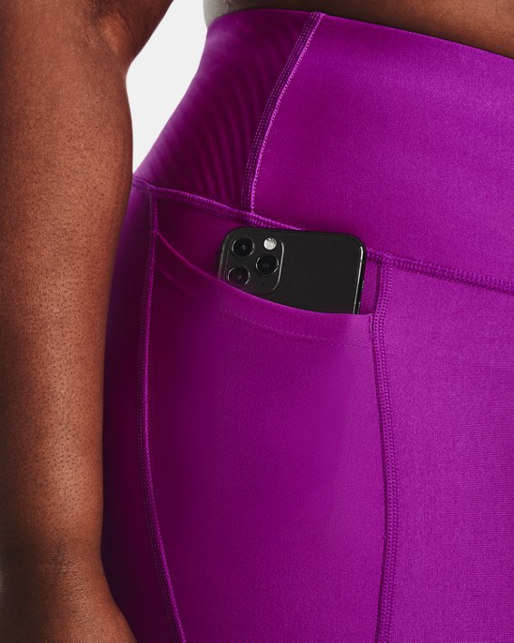 Damen HeatGear® No-Slip Waistband Full-Length-Leggings, Purple, pdpMainDesktop image number 3